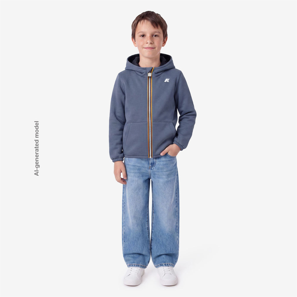 Jackets_BOY_P. JACK SPACER NYLON DOUBLE_Hoodie Full Zip_Blue Wild - Black Pure - Commercial 7