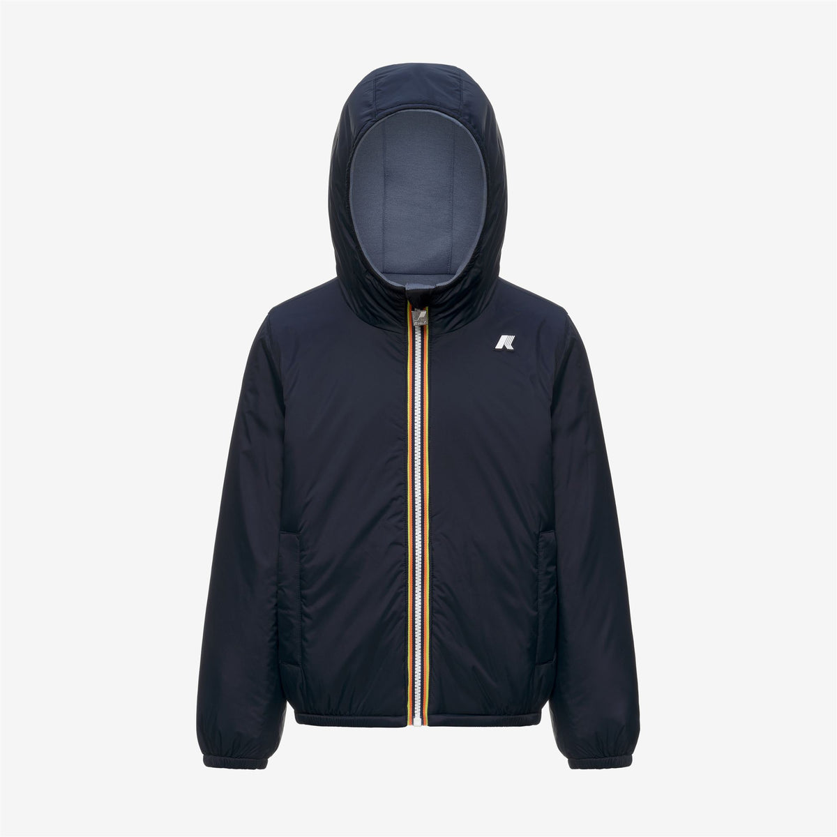 Jackets_BOY_P. JACK SPACER NYLON DOUBLE_Hoodie Full Zip_Blue Wild - Black Pure - Commercial 2