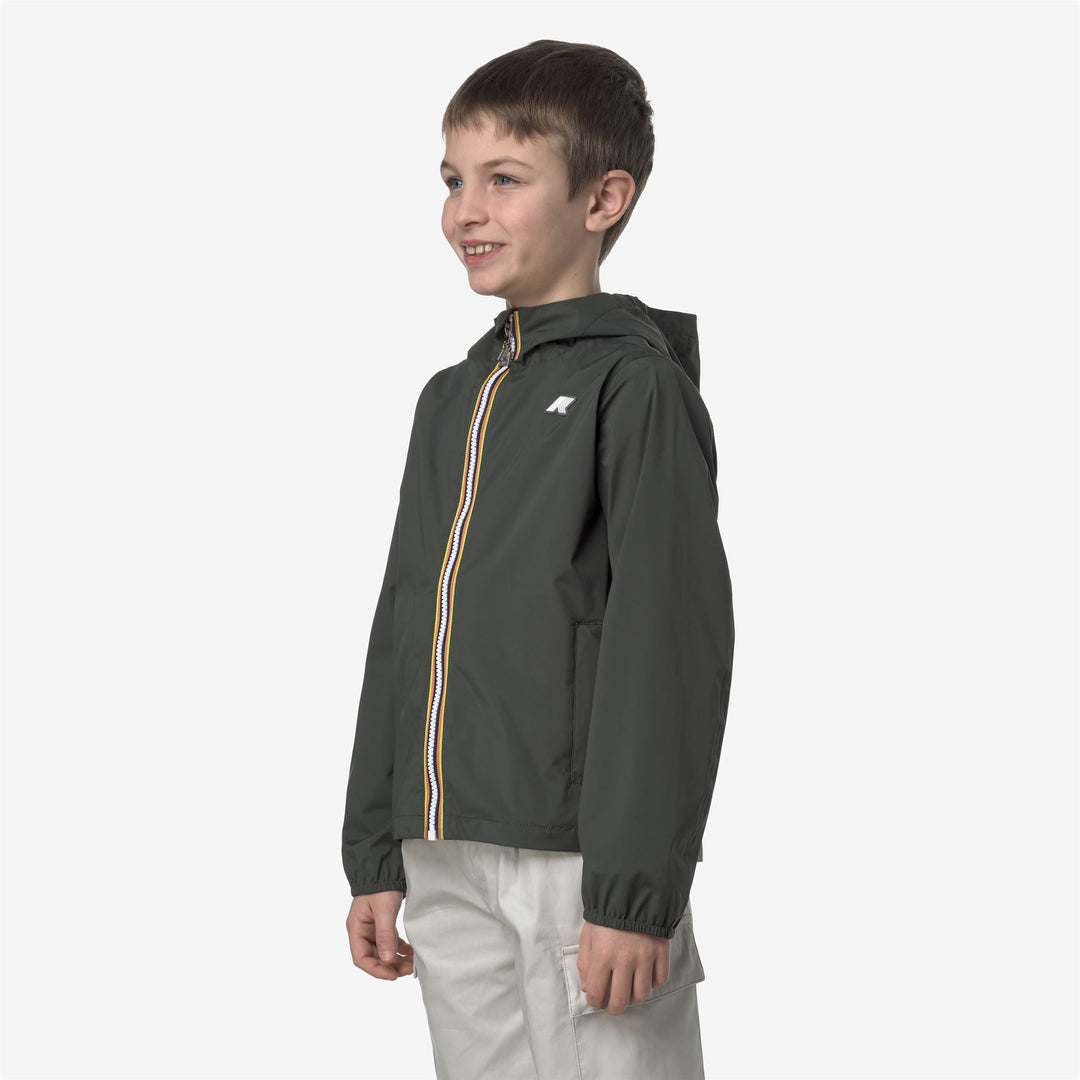 P. JACK STRETCH NYLON JERSEY - Jackets - Short - BOY - GREEN BLACKISH