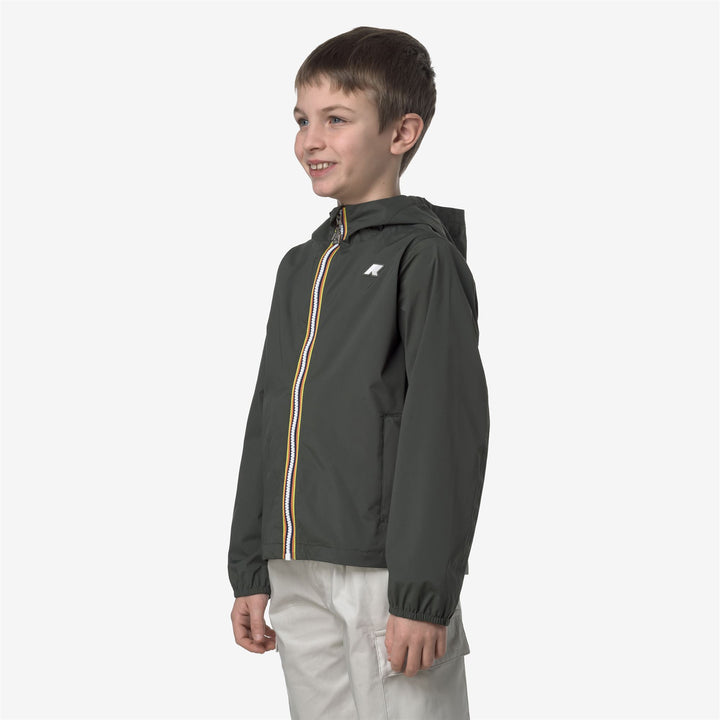 P. JACK STRETCH NYLON JERSEY - Jackets - Short - BOY - GREEN BLACKISH