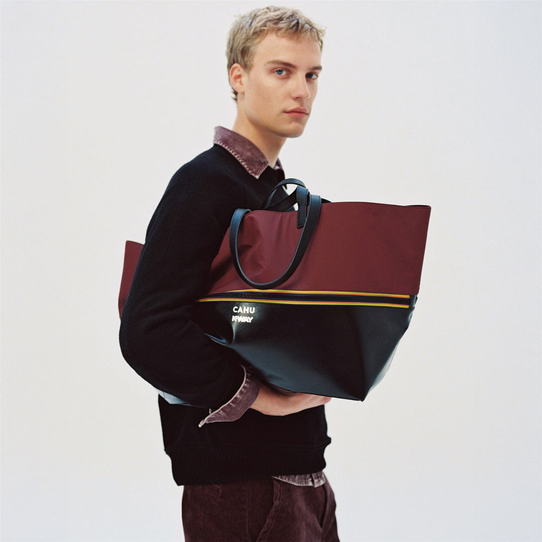 PRATIQUE MEDIUM - Bags - TOTE BAG - UNISEX - Black-Red Dk Amaranto